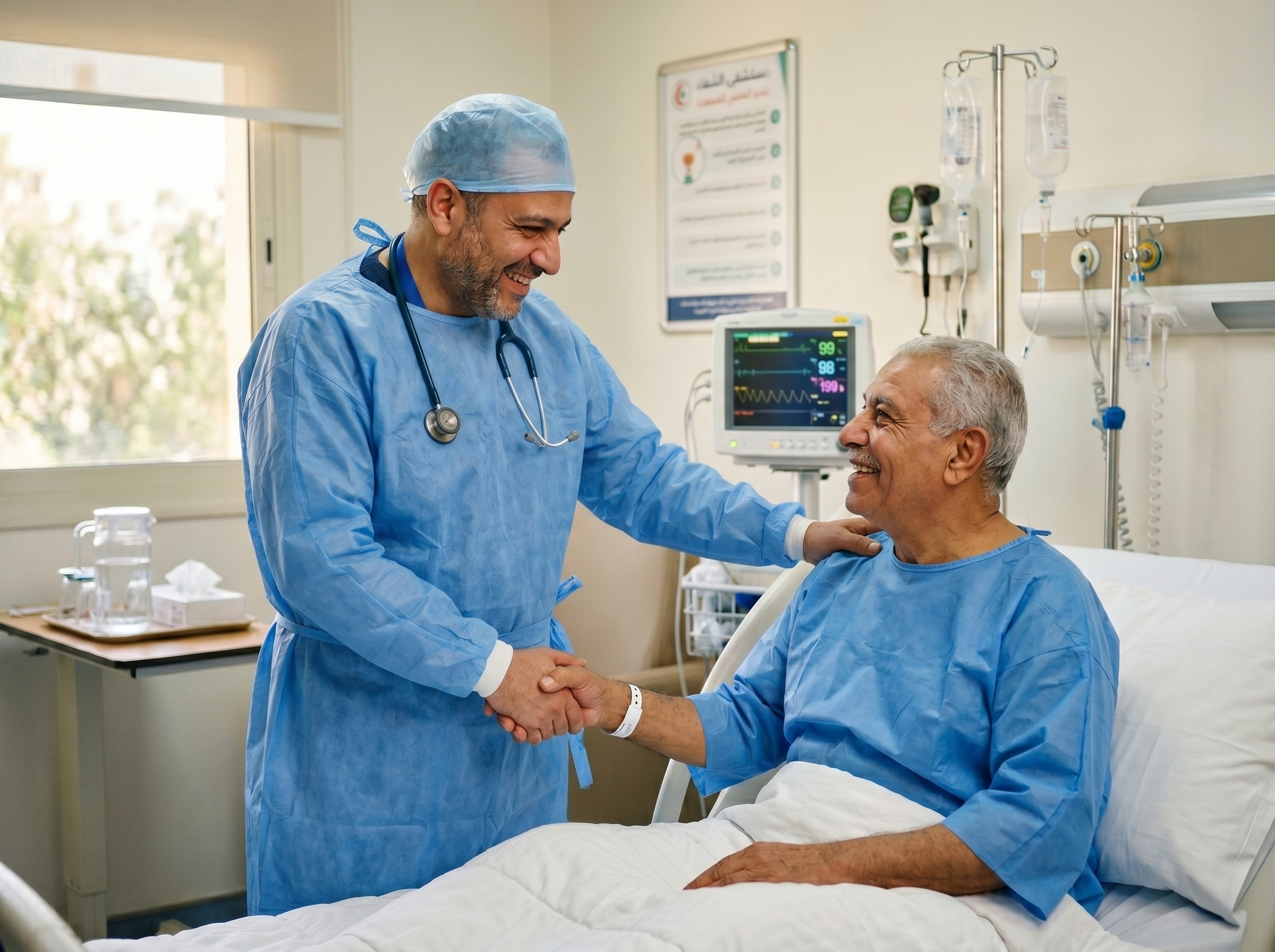 طبيب يرتدي جاون في غرفة العمليات - Doctor in OR